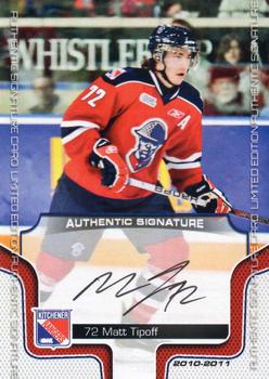 2010-11 Extreme Kitchener Rangers (OHL) Autographs #17 Matthew Tipoff Front