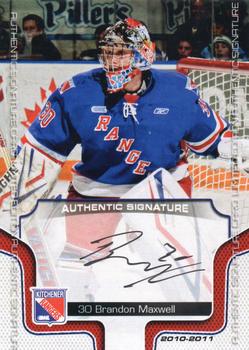 2010-11 Extreme Kitchener Rangers (OHL) Autographs #19 Brandon Maxwell Front