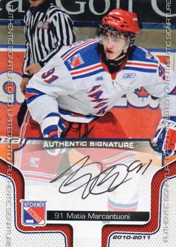 2010-11 Extreme Kitchener Rangers (OHL) Autographs #22 Matia Marcantuoni Front