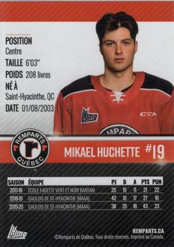 2020-21 Quebec Remparts (QMJHL) #NNO Mikael Huchette Back
