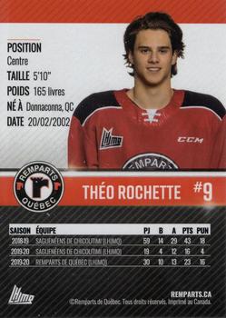 2020-21 Quebec Remparts (QMJHL) #NNO Theo Rochette Back