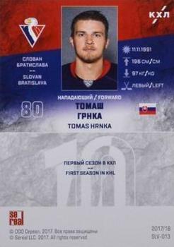 2017-18 Sereal KHL - Blue #SLV-013 Tomas Hrnka Back