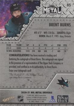 2020-21 SkyBox Metal Universe - Autographs Silver #85 Brent Burns Back