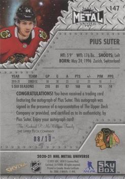 2020-21 SkyBox Metal Universe - Autographs Green #147 Pius Suter Back