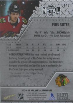 2020-21 SkyBox Metal Universe - Autographs Gold #147 Pius Suter Back