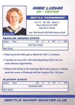 2020-21 Booster Club Seattle Thunderbirds (WHL) #NNO Gabe Ludwig Back