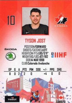 2019 Taiga IIHF World Championship Team Canada #CAN19/13 Tyson Jost Back