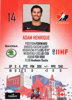2019 Taiga IIHF World Championship Team Canada #CAN19/14 Adam Henrique Back