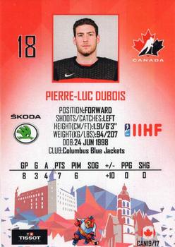 2019 Taiga IIHF World Championship Team Canada #CAN19/17 Pierre-Luc Dubois Back