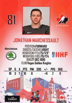 2019 Taiga IIHF World Championship Team Canada #CAN19/25 Jonathan Marchessault Back