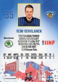 2019 Taiga IIHF World Championship Team Finland #FIN19/02 Veini Vehvilainen Back