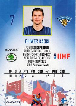 2019 Taiga IIHF World Championship Team Finland #FIN19/05 Oliwer Kaski Back