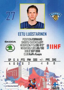 2019 Taiga IIHF World Championship Team Finland #FIN19/19 Eetu Luostarinen Back