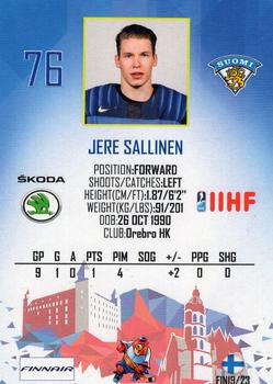 2019 Taiga IIHF World Championship Team Finland #FIN19/23 Jere Sallinen Back