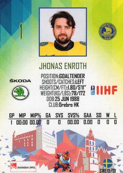 2019 Taiga IIHF World Championship Team Sweden #SWE19/01 Jhonas Enroth Back