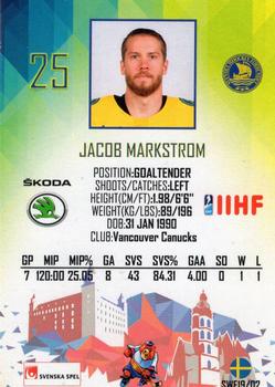 2019 Taiga IIHF World Championship Team Sweden #SWE19/02 Jacob Markstrom Back