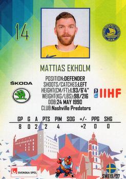 2019 Taiga IIHF World Championship Team Sweden #SWE19/07 Mattias Ekholm Back