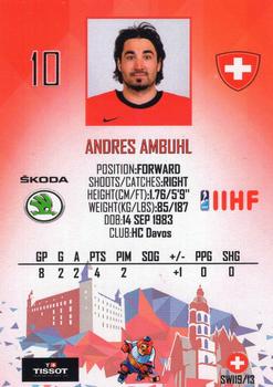 2019 Taiga IIHF World Championship Team Switzerland #SWI19/13 Andres Ambuhl Back