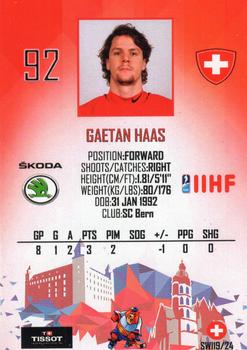 2019 Taiga IIHF World Championship Team Switzerland #SWI19/24 Gaetan Haas Back