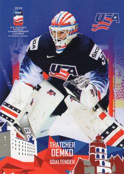 2019 Taiga IIHF World Championship Team USA #USA19/02 Thatcher Demko Front