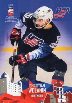 2019 Taiga IIHF World Championship Team USA #USA19/11 Christian Wolanin Front