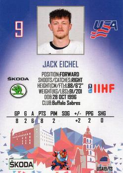 2019 Taiga IIHF World Championship Team USA #USA19/13 Jack Eichel Back