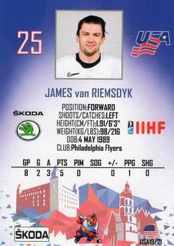 2019 Taiga IIHF World Championship Team USA #USA19/21 James van Riemsdyk Back