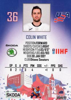 2019 Taiga IIHF World Championship Team USA #USA19/22 Colin White Back