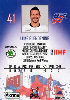 2019 Taiga IIHF World Championship Team USA #USA19/23 Luke Glendening Back