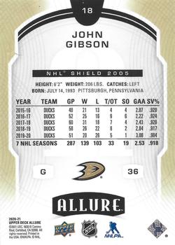 2020-21 Upper Deck Allure - 2005 Shield #18 John Gibson Back