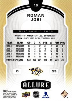 2020-21 Upper Deck Allure - 2005 Shield #19 Roman Josi Back