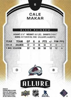 2020-21 Upper Deck Allure - Black Rainbow #6 Cale Makar Back