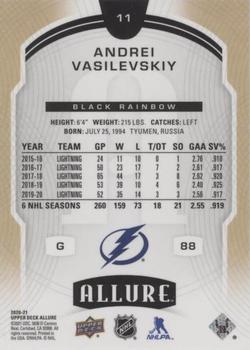 2020-21 Upper Deck Allure - Black Rainbow #11 Andrei Vasilevskiy Back