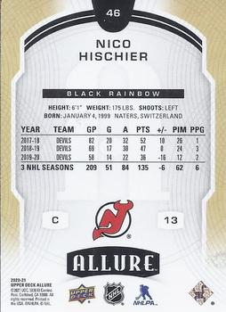 2020-21 Upper Deck Allure - Black Rainbow #46 Nico Hischier Back