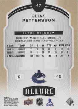 2020-21 Upper Deck Allure - Black Rainbow #47 Elias Pettersson Back
