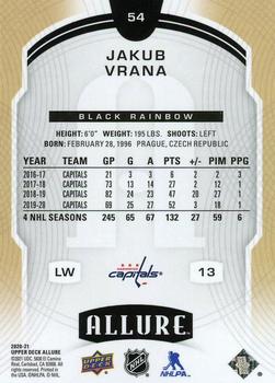 2020-21 Upper Deck Allure - Black Rainbow #54 Jakub Vrana Back