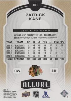 2020-21 Upper Deck Allure - Black Rainbow #60 Patrick Kane Back