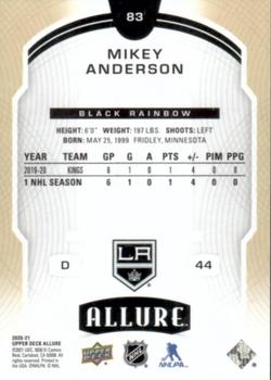2020-21 Upper Deck Allure - Black Rainbow #83 Mikey Anderson Back