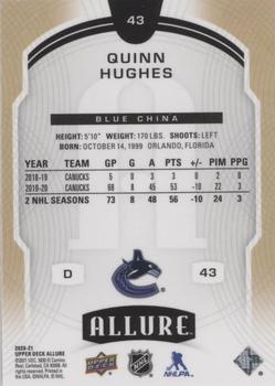 2020-21 Upper Deck Allure - Blue China #43 Quinn Hughes Back