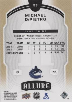 2020-21 Upper Deck Allure - Blue China #93 Michael DiPietro Back