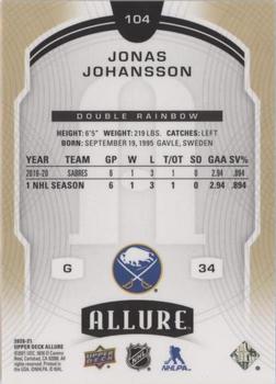 2020-21 Upper Deck Allure - Double Rainbow #104 Jonas Johansson Back