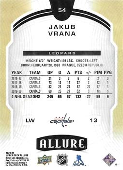 2020-21 Upper Deck Allure - Leopard #54 Jakub Vrana Back