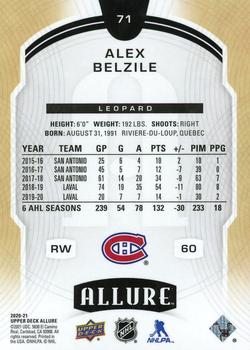 2020-21 Upper Deck Allure - Leopard #71 Alex Belzile Back