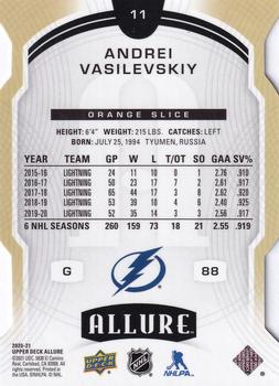 2020-21 Upper Deck Allure - Orange Slice #11 Andrei Vasilevskiy Back