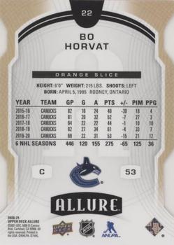 2020-21 Upper Deck Allure - Orange Slice #22 Bo Horvat Back