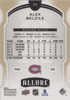 2020-21 Upper Deck Allure - Orange Slice #71 Alex Belzile Back