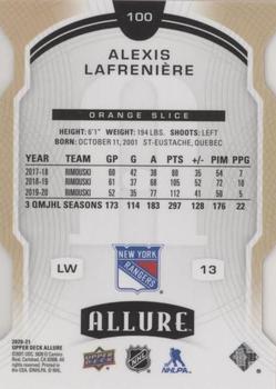 2020-21 Upper Deck Allure - Orange Slice #100 Alexis Lafreniere Back
