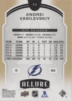 2020-21 Upper Deck Allure - Red Rainbow #11 Andrei Vasilevskiy Back