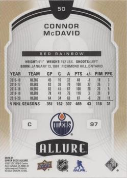 2020-21 Upper Deck Allure - Red Rainbow #50 Connor McDavid Back