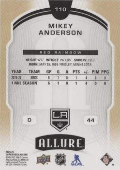 2020-21 Upper Deck Allure - Red Rainbow #110 Mikey Anderson Back
